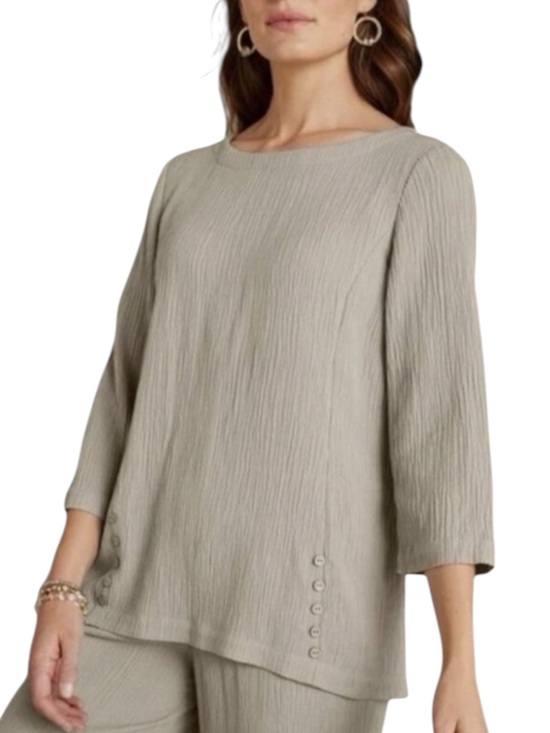 Soft Surroundings Tops - SOFT SURROUNDINGS Oceo Gauze Crinkle Boxy Fit Tunic in Taupe Size XL